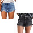 thumbnail image 5 of Luvamia - Pantalones cortos de mezclilla para mujer, estilo casual, deshilachados, con dobladillo crudo Zhivalor FSHY032-5, 5 of 5