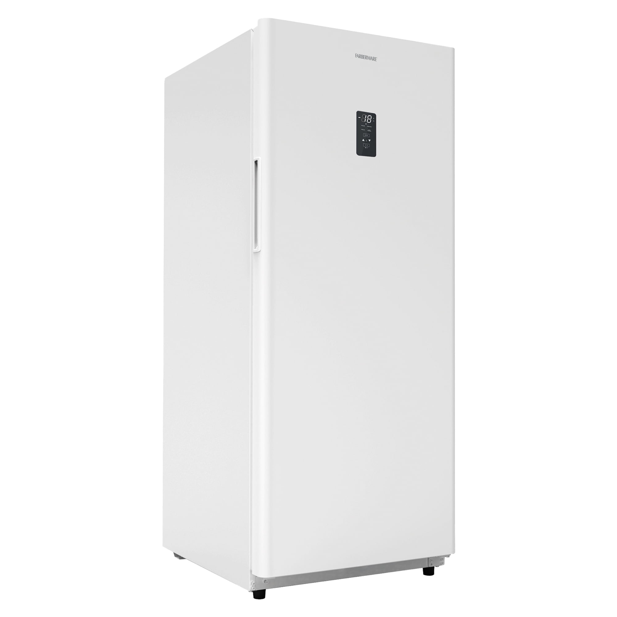 Farberware 17 cu ft upright freezer with spacious storage, adjustable shelves, and energy-efficient performance—ideal for bulk food storage in homes or garages.