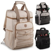 Cooler Backpack for Women Men, with Padded Top Handle Cooler Bag, Lightweight Back Pack Cooler Insulated Leak Proof, Large Capacity Ice Chest Beach Camping Picnic Fishing Hiking-Beige