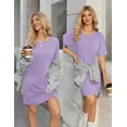 thumbnail image 5 of Ekouaer Cotton Nightgowns for Women Short Sleeve Sleep Shirts Crew Neck Night Dress Nightshirt with Pockets, 5 of 6