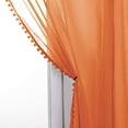 thumbnail image 5 of Mocassi Semi-Sheer Curtains with Pom Pom Tassels - 2 Piece Set - 2 inch Rod Pocket - Solid Sheer Curtain Drapes for Living Room, Bedroom, 40" x 84", Orange, 5 of 6