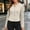 #0079-Beige, variant on Womens Jacket Long Sleeve Crew Neck Solid Zip Up Faux Suede Blazer with Princess Seams Cropped Tailored Casual