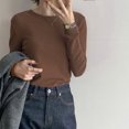 thumbnail image 1 of Camisa de manga larga de polar para mujer y de invierno con forro polar grueso y cuello medio alto, 1 of 6