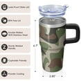 thumbnail image 3 of Camo 20oz Stainless Steel Tumbler with Handle and Straw – Insulated Travel Cup with Sliding Lid, 360° Full Wrap Printed Mug for Home, Outdoor & Sports Use, Camouflage, 3 of 6
