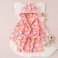 thumbnail image 6 of Bixock Unisex Toddler Robe for Girls Boys Hooded Robe Kids Fleece Bathrobe Children Loungewear Long Sleeve Geometric Print Flannel Home Outfit for Infant Ages Fall Winter Sleepwear, 6 of 6