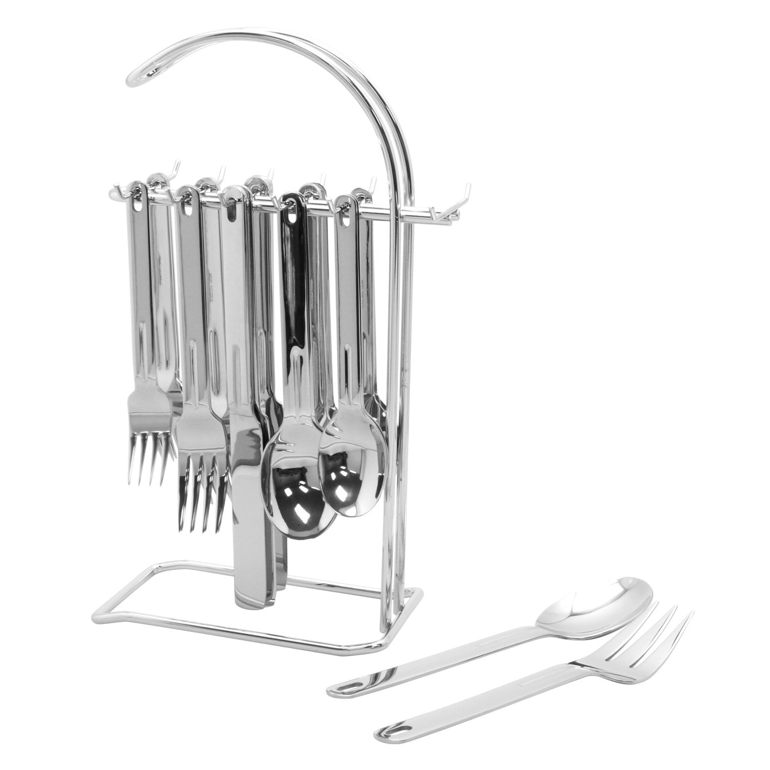 Supreme 22Piece Stainless Steel Flatware Set with 12" Stand, Service for 4, Include Knives