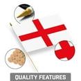 thumbnail image 6 of G128 12 Pack Handheld England English Stick Flags | 8x12 In | Printed 150D Polyester, Country Flag, Solid Wooden Stick, Spear Gold Tip, 6 of 10