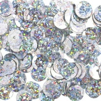 John Bead 1600pcs 6mm Silver Flat Round Plastic Loose Sequins Hologram with Hole for DIY Crafts Making Sewing Embroidery Clothes Decoration