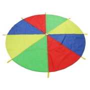 Kids Play Parachute Rainbow Parachute Toy, 4 Colors 8 Handles Tent Game for Children Gymnastic Cooperative Play and Outdoor Playground Activities