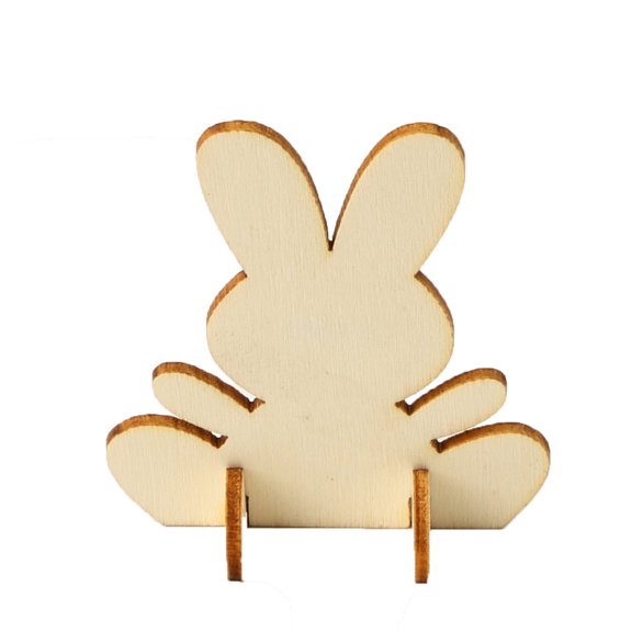 Wovilon Ornaments Pendants Diy Rabbit Easter Wood Chips Hanging Ornaments Easter Decorations