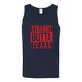 thumbnail image 2 of Straight Outta Texas TEX Fan | Fantasy Baseball Fans | Mens Sports Graphic Tank Top, Navy, Small, 2 of 4