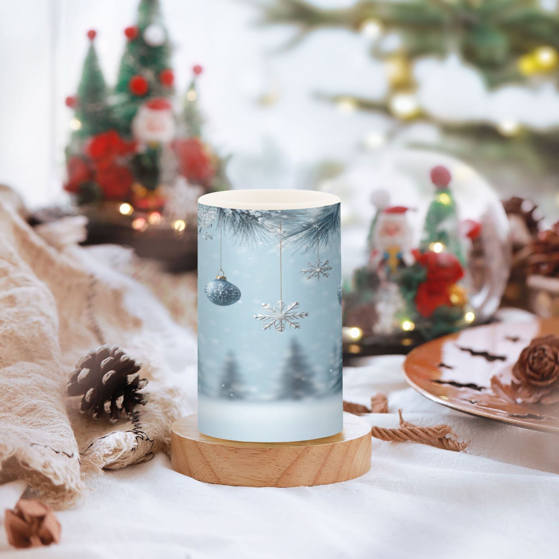 Set of 2 Flameless Candles Lights with Remote Control Flickering LED Candles Electric Candles for Home Decor Parties Glass Christmas Ornaments