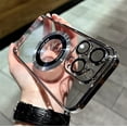 thumbnail image 1 of Funda magnética de lujo para iPhone, funda transparente de silicona suave chapada para iPhone 14, 13, 12, 11 Pro Max, X, XR, XS, 14Plus Fivean unisex, 1 of 2