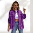 thumbnail image 3 of Women Denim Jacket Retro Single-breasted Ripped Hole Turn-down Collar Long Sleeves Solid Color Flap Pockets Lady Coat Commuting Shopping Coat, 3 of 8