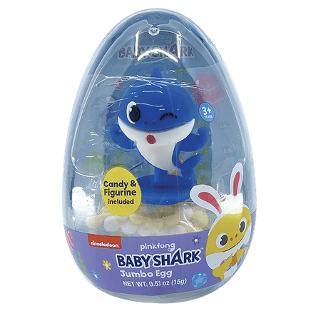 Baby Shark in a Jumbo Plastic Egg filled with Candy, 0.53 oz