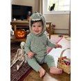 thumbnail image 4 of RUINIXCW Infant Baby Halloween Dinosaur Costume Baby Boys Girls Warm Fall Winter Outfit Long Sleeve T-shirt Furry Romper with Tail Pants Hat 4Pcs Set, 4 of 10