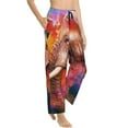 thumbnail image 2 of Sigee Oil Paintings of Elephants Print Women's Soft Pajama Pants - Breathable and Comfortable Lounge Sleep Bottoms with Elastic Waistband and Pockets-Small, 2 of 9
