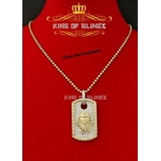 King Of Bling's Real 0.20ct Diamond Sterling Silver 'PHARAOH' Charm Necklace Pendant in Yellow