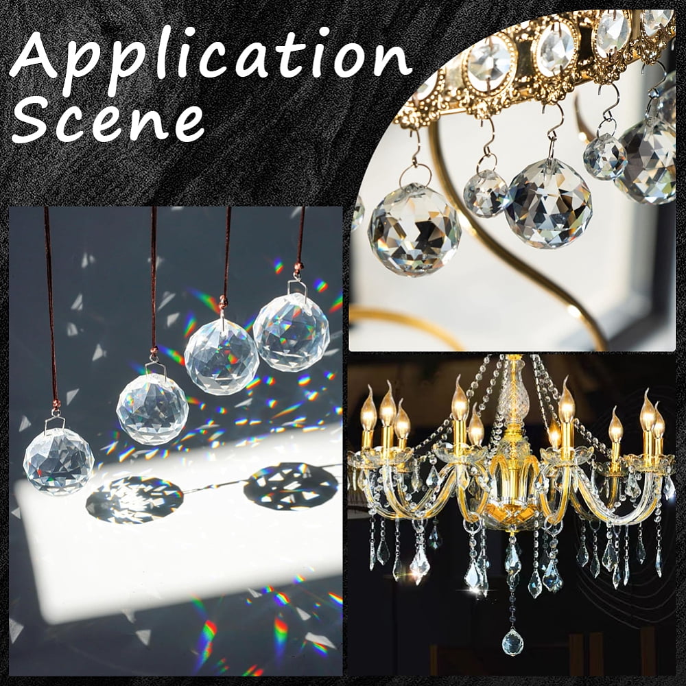 DIY Teardrop Chandelier Parts Making Findings Including Glass Pendants 304 Stainless Steel Jump Rings and Twist Chains 35x32mm Hole: 2mm 6pcs