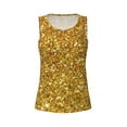 thumbnail image 4 of Haiem Gold Glitter Workout Tank Tops for Women, Athletic Sports Slim-Fit Tank Tops, Compression Sleeveless Dry Fit Shirts,Athletic Shirt-, 4 of 9