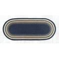 thumbnail image 3 of Home Indoor Decorative Jute C-079 Light & Dark Blue, Mustard Braided Rug, Oval 2' x 8', 3 of 8