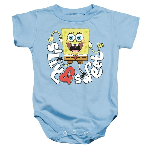 Spongebob Silly And Sweet Unisex Infant Snap Suit for Baby (18 Months) Light Blue