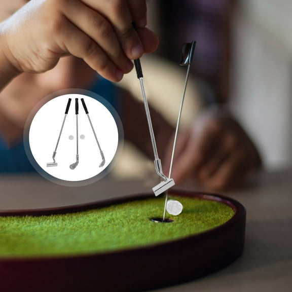 IDEANATEGRATE Golf Set for Dolls with Miniature Design in Black and Silver 1 Set