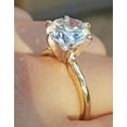 thumbnail image 3 of 3Ct Lab Created Diamond Round Cut Solitaire Engagement Ring 14K Yellow Gold Plated, 3 of 5
