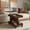 Walnut, variant on Atumcto Rolling Side Table, 360 Degree Rotating Top End Table with Storage Compartment and Locking Wheels, Black