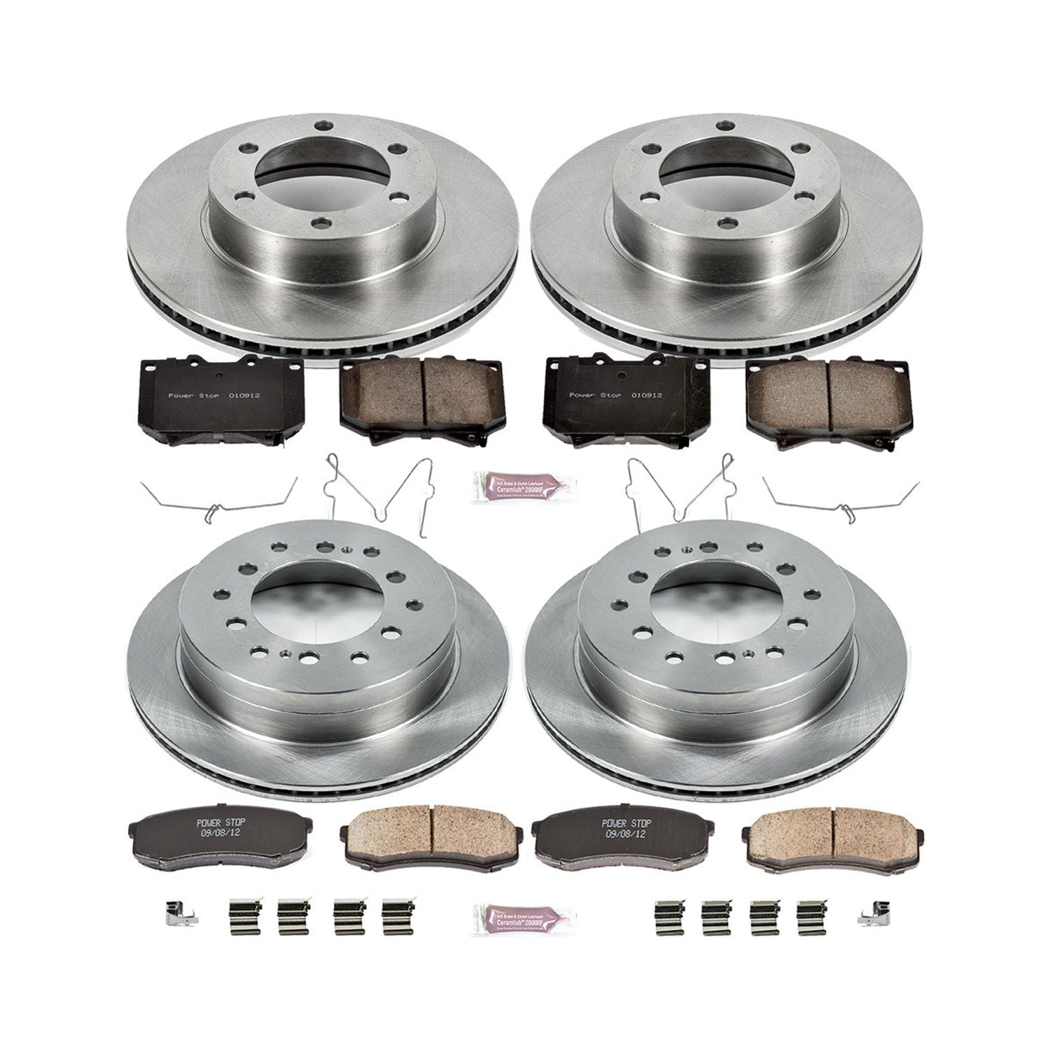 Power Stop Front and Rear Stock Replacement Brake Pad and Rotor Kit KOE2756