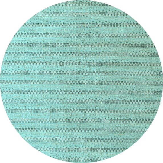 Ahgly Company Indoor Round Solid Light Blue Modern Area Rugs, 5' Round