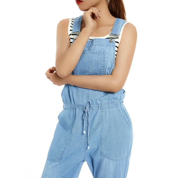 Women's denim overalls deals walmart
