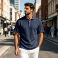 thumbnail image 2 of Fabrcox Mens Short Sleeve Polo Shirts Collared Henley Linen Shirt for Men Lightweight Relaxed Fit Outdoor Travel Workout Mens Golf Shirts XL, 2 of 8