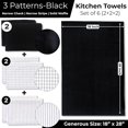 thumbnail image 3 of Highly Absorbent Cotton Kitchen Towels for Drying Dishes - Set of 6 Dish Towels - Narrow Black Stripes Plaid Waffle Dishtowels - 18"X28" Large Lint Free Linen Tea Hand Bulk T Towls, 3 of 3