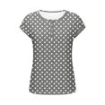 thumbnail image 5 of ZUKMRJPC Womens Summer Tops Short Sleeve Crewneck Polka Dot Button Down Pullover Tees Casual Loose Fit Basic Tunic Shirts, 5 of 7