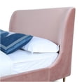 thumbnail image 6 of JERFIT Blush Gold Velvet Upholstered Full Size Bed Frame with Curved Headboard, No Box Spring Needed, Modern Platform Bed with Metal Legs, 6 of 7