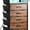 Rustic Brown, variant on Night Stand with 5 Drawers, Dresser with Charging Station and LED Light, Tall Nightstand with Extra Side Bag & Hooks, Bedroom, Closet, Hallway, Entryway, Rustic Brown