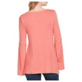 thumbnail image 3 of Jessica Simpson Juniors Bell Sleeve Lace Trim Top Spiced Coral XS, 3 of 4