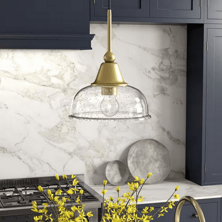 Camden&Wells - Magnolia Seeded Glass Pendant - Brass