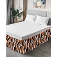 thumbnail image 4 of Abstract Stripes Wrap Around Bed Skirts for King Bed 18" Drop,Bed Skirt with Adjustable Elastic Belt Dust Ruffle Bed Valance for Bedroom Hotel Retro Modern Orange Black Gray Lines Bed Frame Cover, 4 of 7