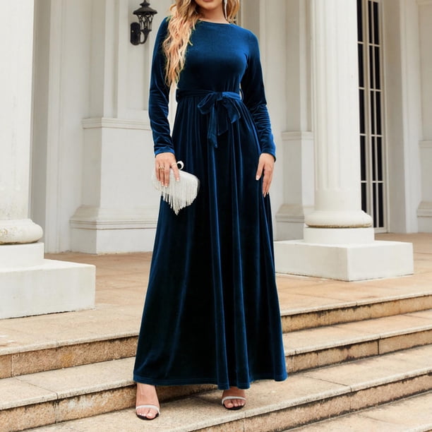 RYDCOT Evening Dresses for Women 2023 Elegant Classy Autumn and Winter Long Sleeve Crew Neck Solid Color Vintage Velvet Dress Clearance Dark Blue - Walmart Business Supplies RYDCOT Evening Dresses for Women 2023 Elegant Classy Autumn and Winter Long Sleeve Crew Neck Solid Color Vintage Velvet Dress Clearance Dark Blue - Walmart Business Supplies