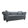 thumbnail image 2 of Valencia Sofas Abruzzo Tufted Chesterfield Sofa with 2 Decorative Pillows - Grey, 2 of 4