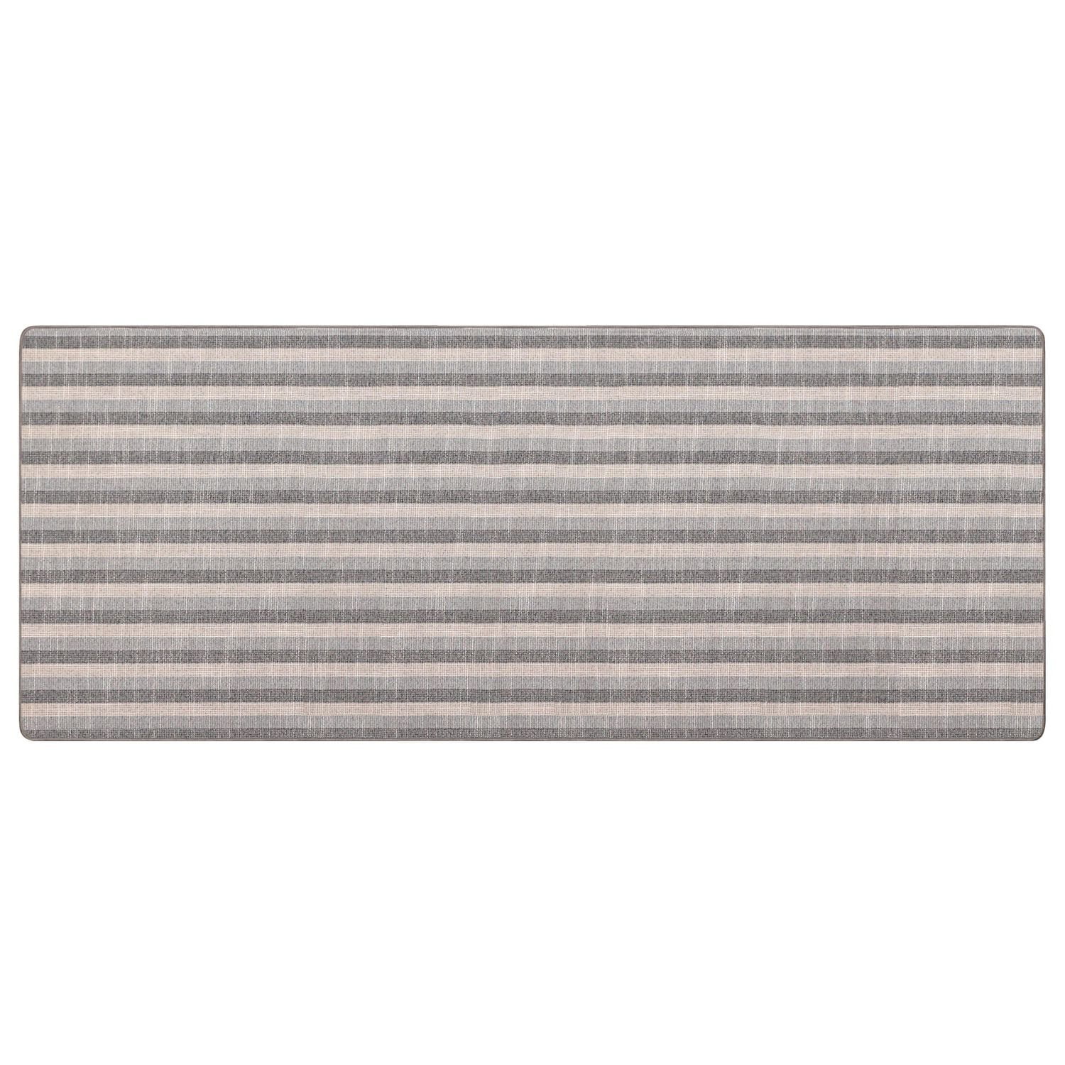 2-ft x 5-ft Wicklow Canvas Woven Low Profile Non-Slip Grey Floor Mat Runner, 2-ft x 5-ft
