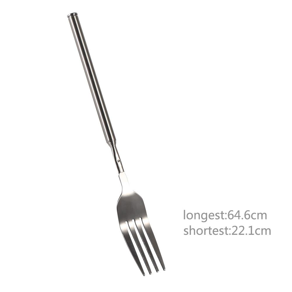 A 9.3-27.6 4Clovers Telescopic Fork Extendable Long Handle Fork Barbecue Toasting Dinner Fruit Dessert Long Fork Cutlery 