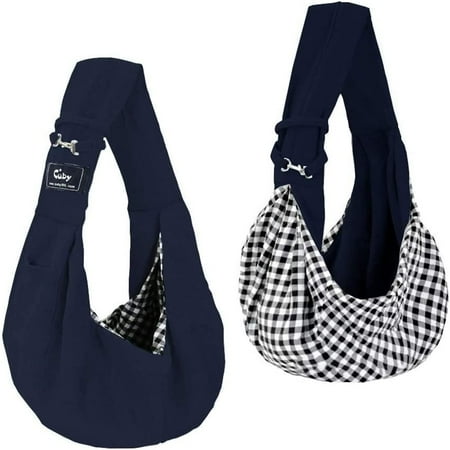 CUBY Dog and Cat TMA2 Sling Carrier - Hands Free Reversible Pet Papoose Bag - Soft Pouch and Tote Design - Suitable for Puppy  Small Dogs Cats Outdoor (Classic Blue  One Size Classic)