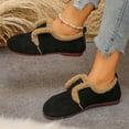 thumbnail image 6 of Womens Winter Flat Fluffy Snow Boots, Soft Curly Full Slippers, Comfort Woolen Fleece Liner, Indoor House Shoes with Elastic Gores, 6 of 9