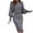 Gray, variant on Lmnyox Women's Sweater Midi Dress Casual Lantern Long Sleeve Crew Neck Knit Dress Comfy Solid Color Pullover Dress