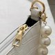 thumbnail image 4 of Bolso de mano para mujer, bolso de mano pequeño Vintage con patrón de cocodrilo, bandolera con perlas, 4 of 8