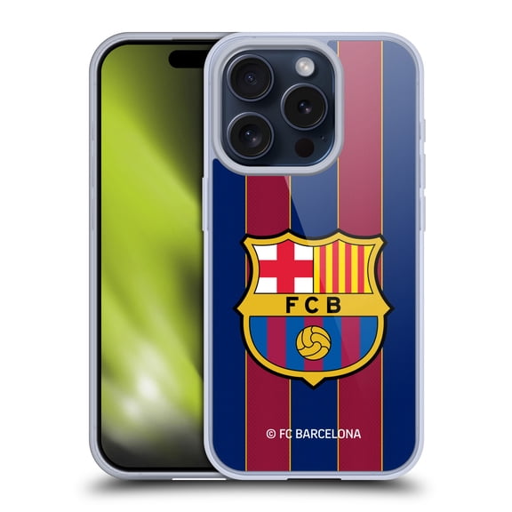 Head Case Designs FC Barcelona 2020/21 Crest Kit Home Soft Gel Case for Apple iPhone 15 Pro