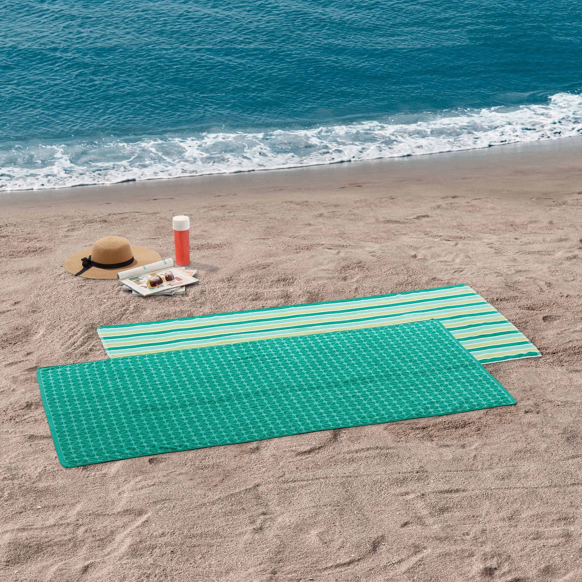 Beach Towels, 4-Pack Mainstays, Green